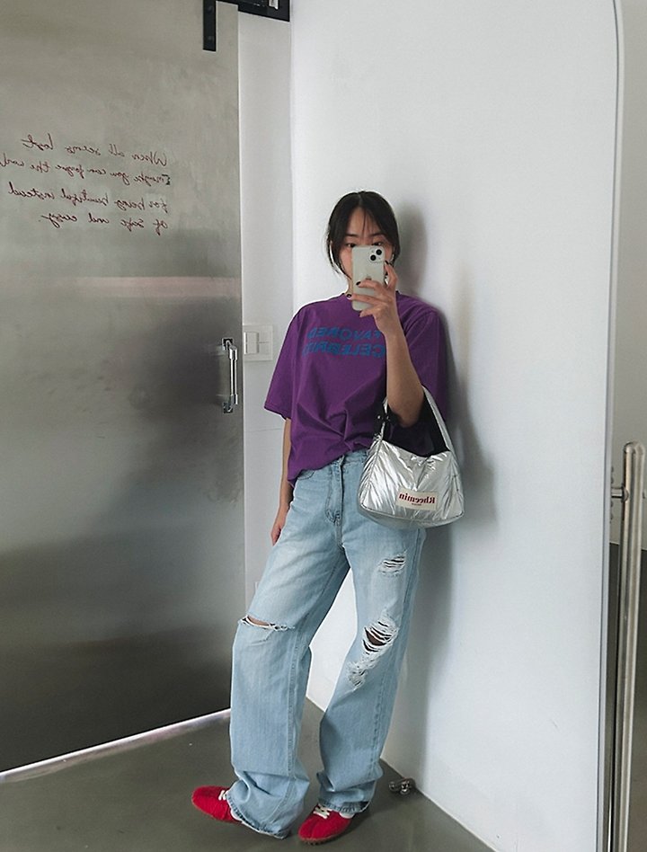 I'm here - Korean Women Fashion - #momslook - 889 Vintage Long Wide Denim Pants - 3