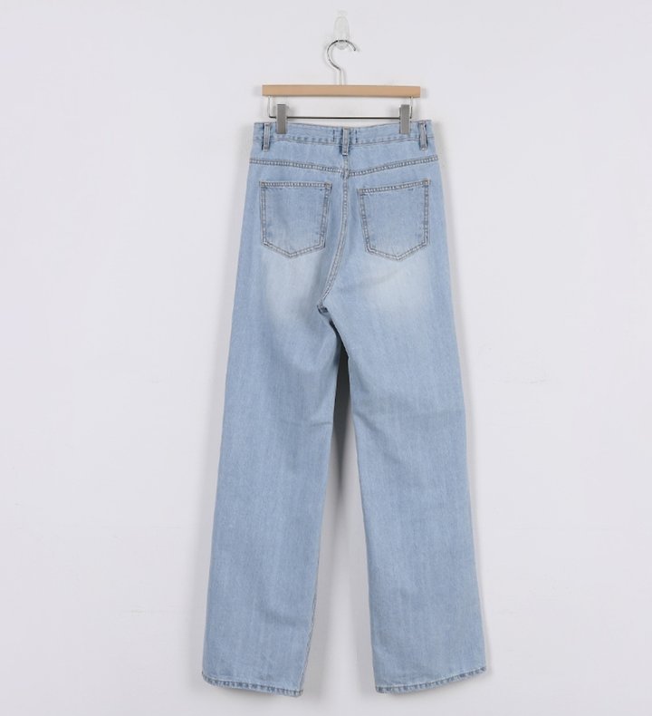I'm here - Korean Women Fashion - #momslook - 889 Vintage Long Wide Denim Pants - 9