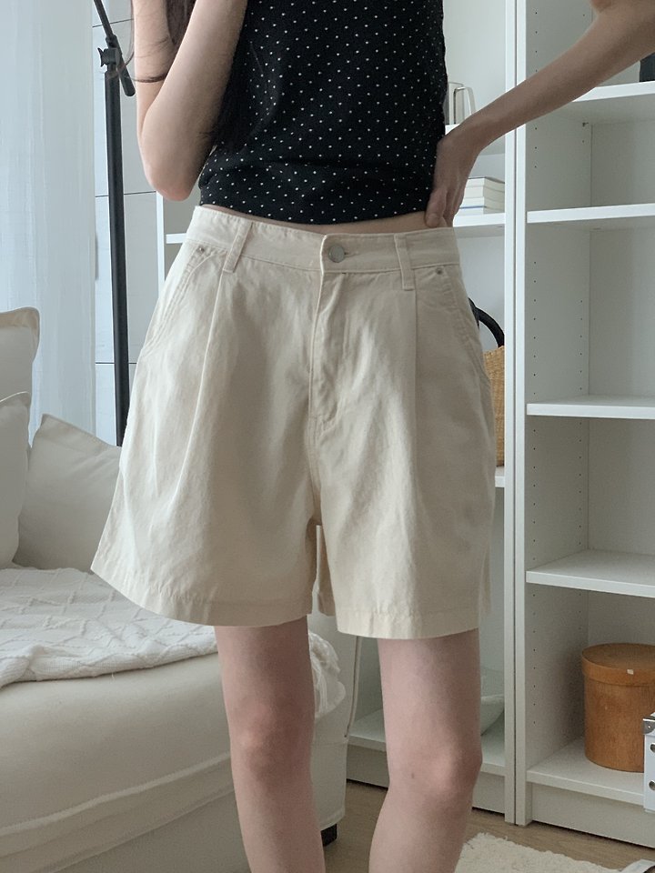 I'm here - Korean Women Fashion - #momslook - 353 Pleated Pintuck Cotton Shorts - 12