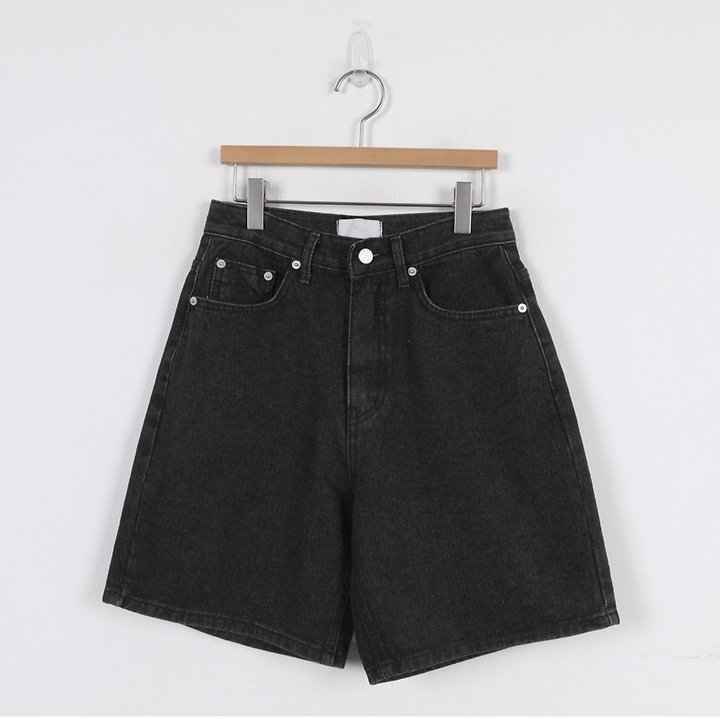 I'm here - Korean Women Fashion - #momslook - 311 Black Denim Shorts - 7