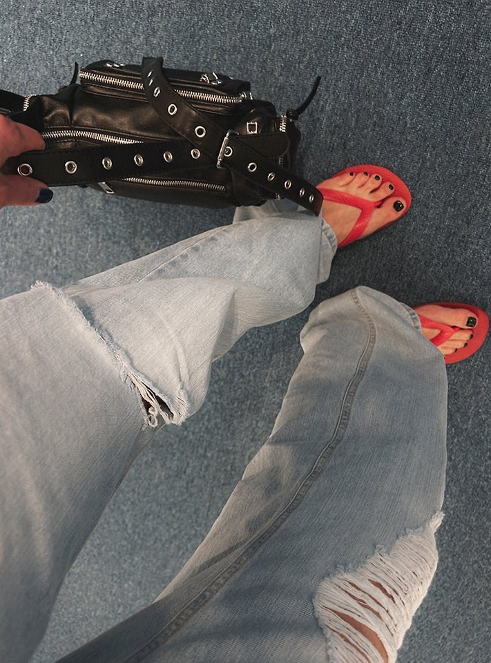 I'm here - Korean Women Fashion - #pursuepretty - 889 Loose Fit Distressed Jeans - 3