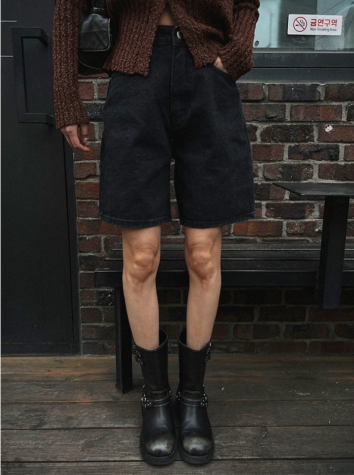 I'm here - Korean Women Fashion - #pursuepretty - 311 Black Denim Shorts