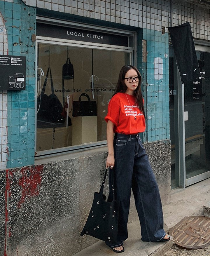 I'm here - Korean Women Fashion - #restrostyle - 915 Non-Fade Semi-Wide Hooda Pocket Denim Pants - 5