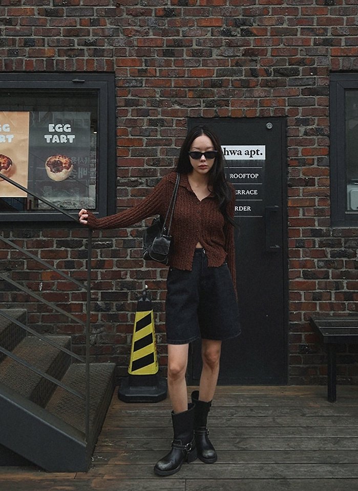 I'm here - Korean Women Fashion - #restrostyle - 311 Black Denim Shorts - 2