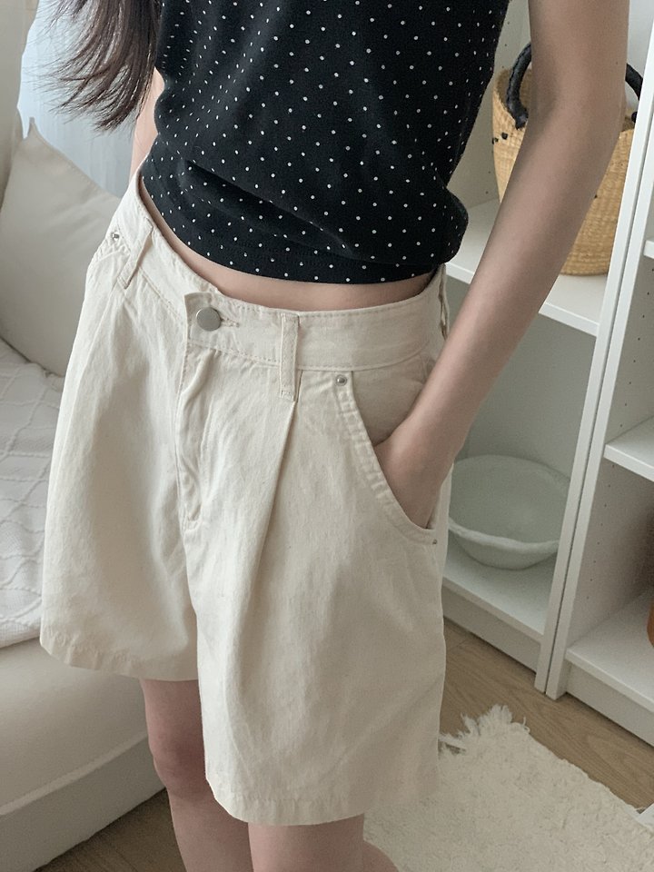 I'm here - Korean Women Fashion - #romanticstyle - 353 Pleated Pintuck Cotton Shorts - 8