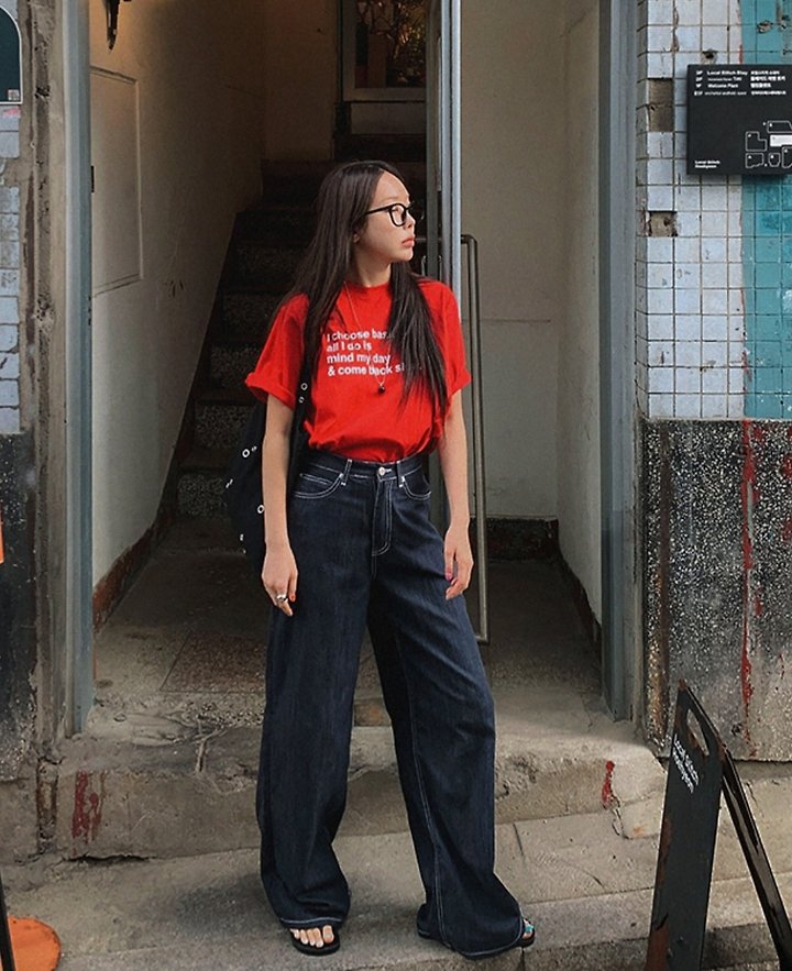 I'm here - Korean Women Fashion - #shopsmall - 915 Non-Fade Semi-Wide Hooda Pocket Denim Pants - 7