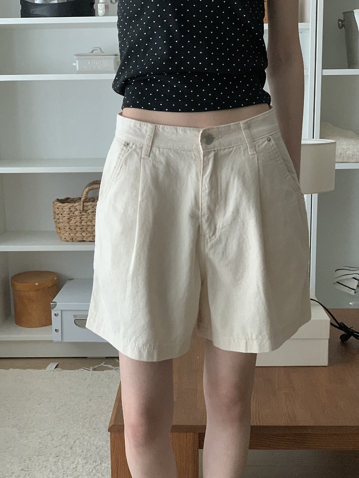 I'm here - Korean Women Fashion - #thatsdarling - 353 Pleated Pintuck Cotton Shorts - 10