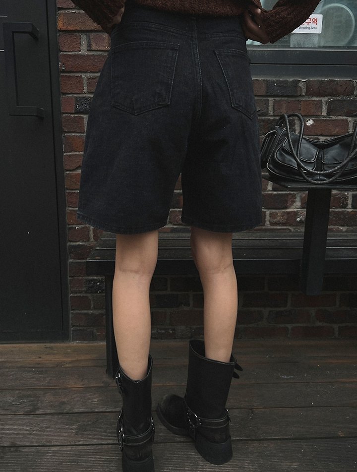 I'm here - Korean Women Fashion - #thatsdarling - 311 Black Denim Shorts - 5
