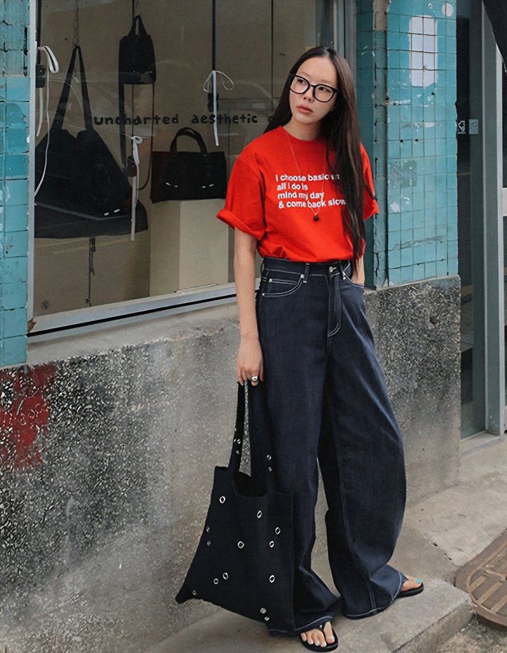 I'm here - Korean Women Fashion - #thelittlethings - 915 Non-Fade Semi-Wide Hooda Pocket Denim Pants - 9