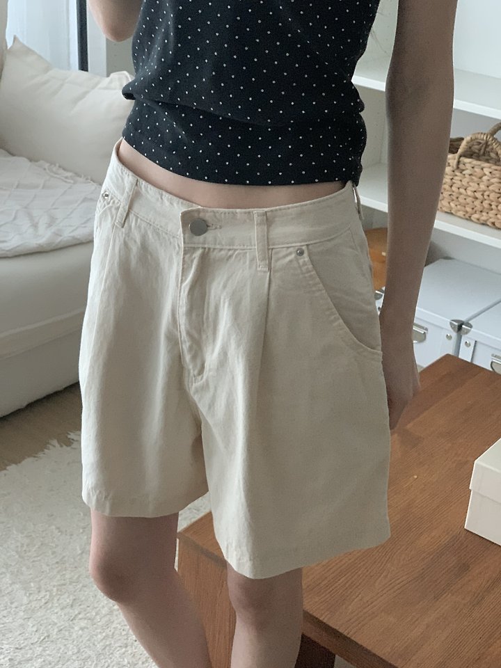 I'm here - Korean Women Fashion - #vintagekidsstyle - 353 Pleated Pintuck Cotton Shorts - 5