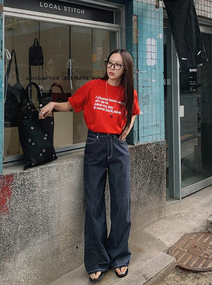 I'm here - Korean Women Fashion - #vintagekidsstyle - 915 Non-Fade Semi-Wide Hooda Pocket Denim Pants - 3