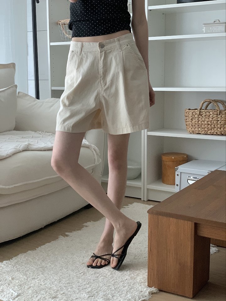 I'm here - Korean Women Fashion - #womensfashion - 353 Pleated Pintuck Cotton Shorts - 3