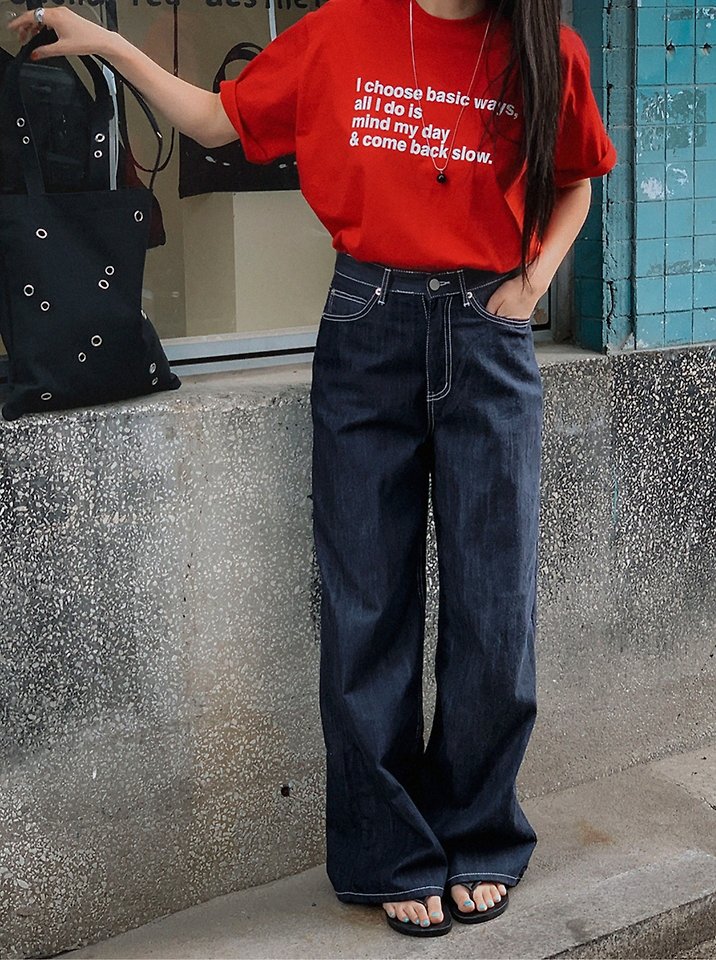 I'm here - Korean Women Fashion - #womensfashion - 915 Non-Fade Semi-Wide Hooda Pocket Denim Pants