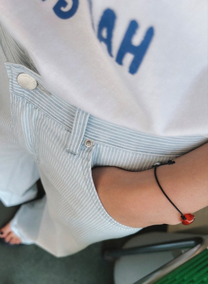 I'm here - Korean Women Fashion - #womensfashion - 886 Wide Stripe Denim Pants - 9