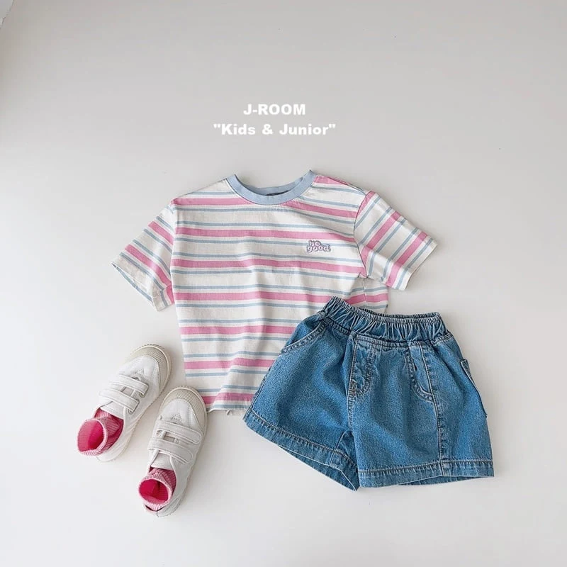 J-Room - Korean Children Fashion - #Kfashion4kids - Bling Stripe Short Sleeve Tee - 8