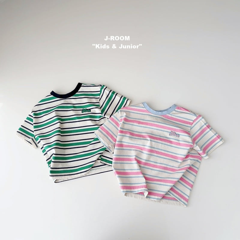 J-Room - Korean Children Fashion - #childrensboutique - Bling Stripe Short Sleeve Tee