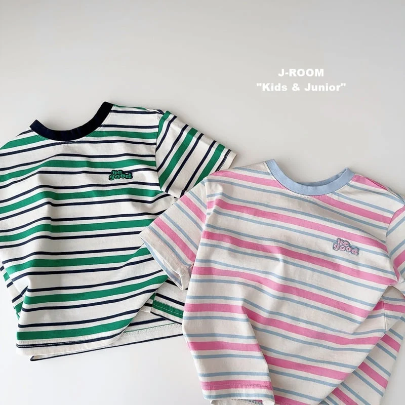 J-Room - Korean Children Fashion - #designkidswear - Bling Stripe Short Sleeve Tee - 2