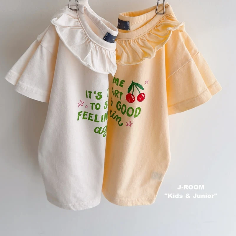 J-Room - Korean Children Fashion - #designkidswear - Cherry Frill Tee - 3