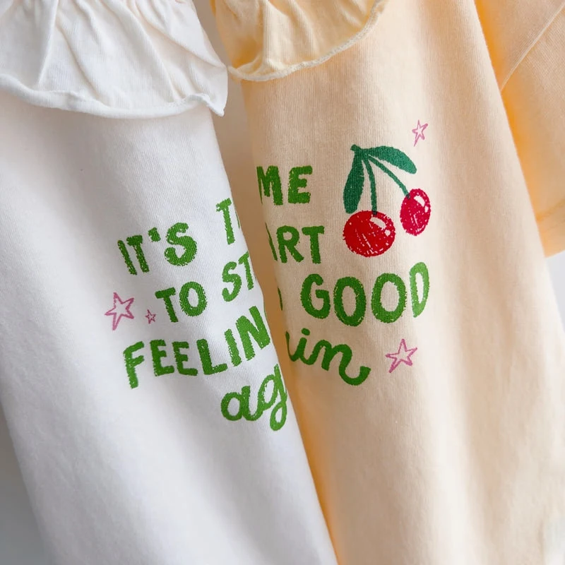 J-Room - Korean Children Fashion - #designkidswear - Cherry Frill Tee - 4