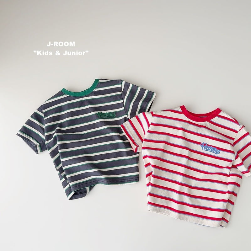 J-Room - Korean Children Fashion - #fashionkids - Portland Stripe Tee - 5