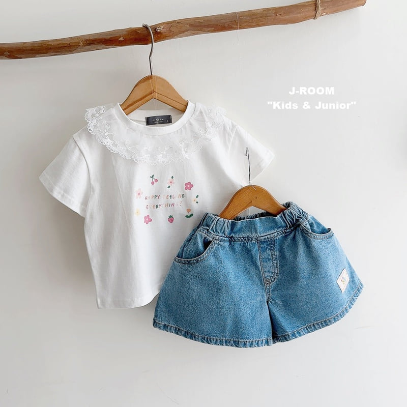 J-Room - Korean Children Fashion - #fashionkids - Label Denim Skort - 11