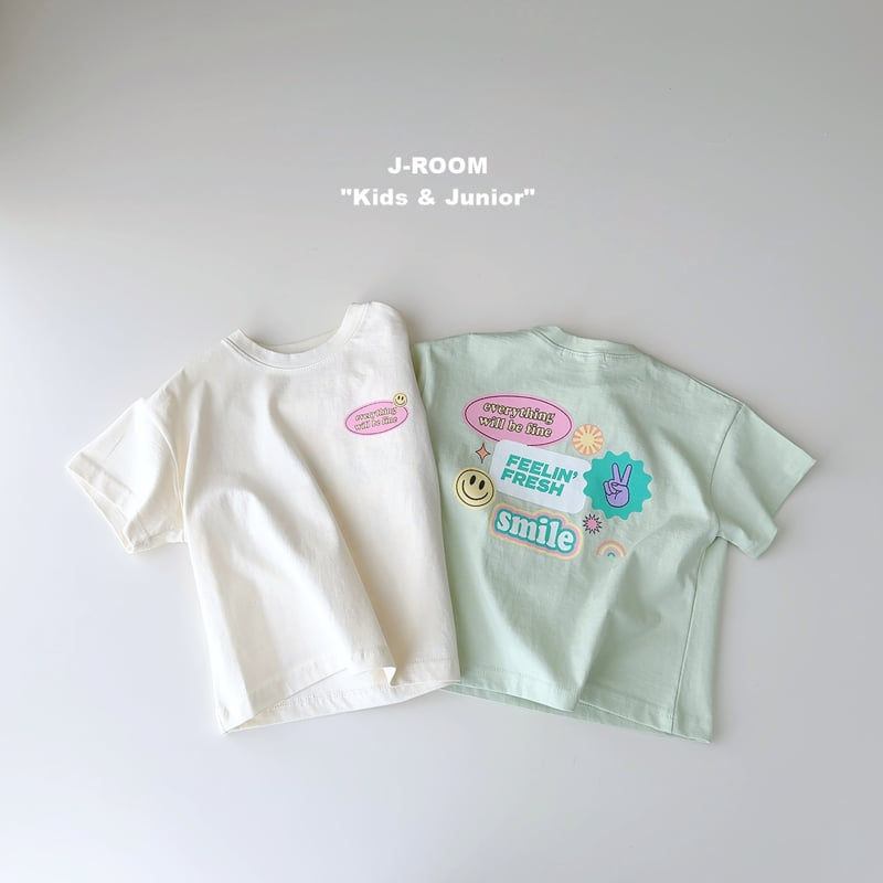 J-Room - Korean Children Fashion - #fashionkids - Fresh Front Back Print Tee