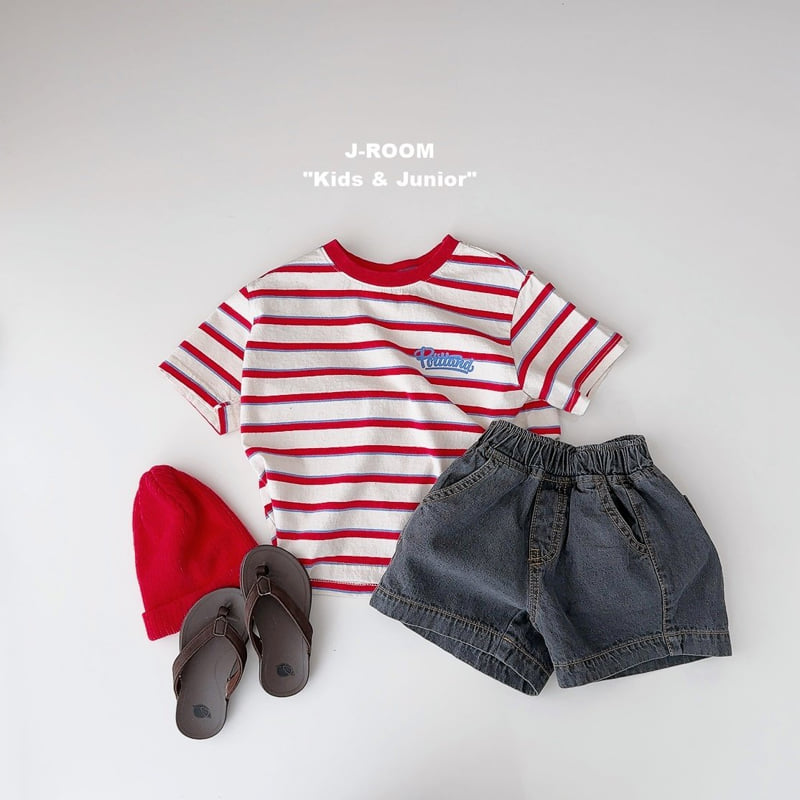 J-Room - Korean Children Fashion - #kidsshorts - Portland Stripe Tee - 6