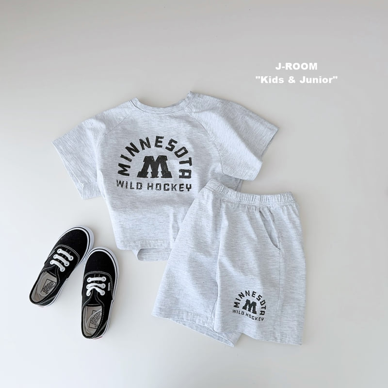 J-Room - Korean Children Fashion - #kidsshorts - Minnesota Print Set - 7