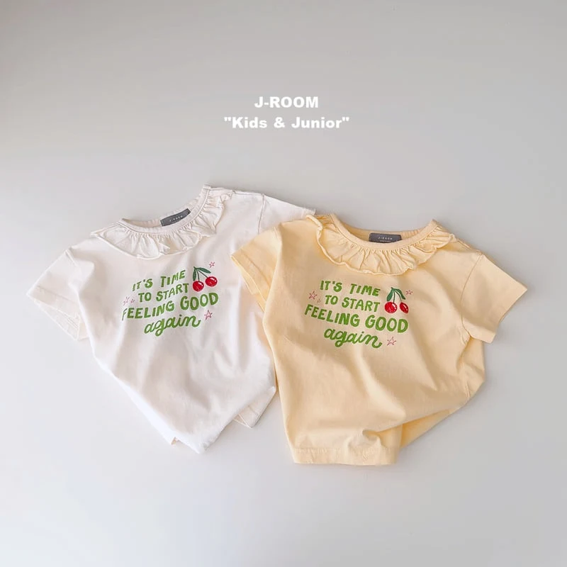 J-Room - Korean Children Fashion - #kidsshorts - Cherry Frill Tee - 6