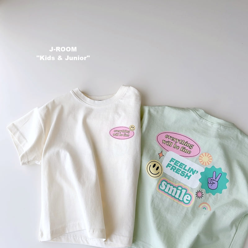 J-Room - Korean Children Fashion - #kidsshorts - Fresh Front Back Print Tee - 2