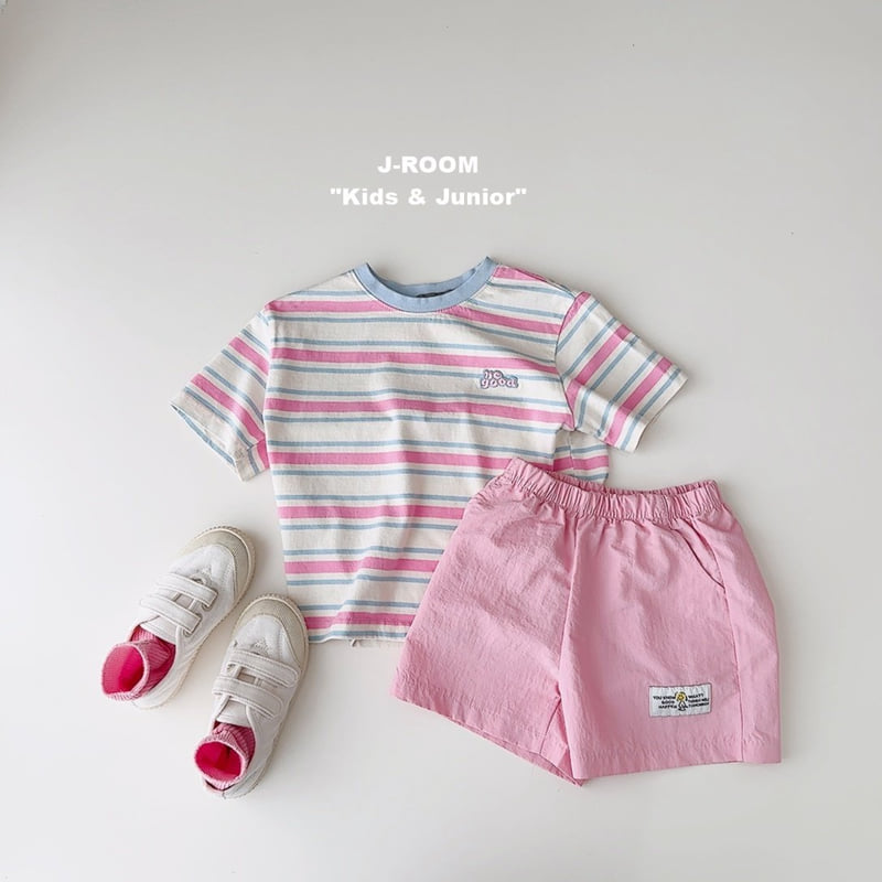 J-Room - Korean Children Fashion - #kidsstore - Bling Stripe Short Sleeve Tee - 6