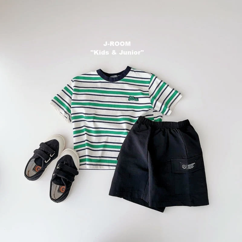 J-Room - Korean Children Fashion - #kidzfashiontrend - Bling Stripe Short Sleeve Tee - 7
