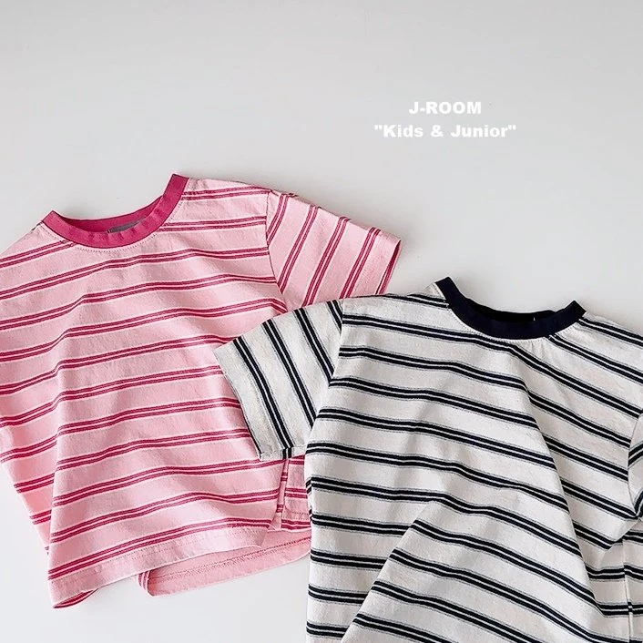 J-Room - Korean Children Fashion - #littlefashionista - Marine Stripe Tee - 3