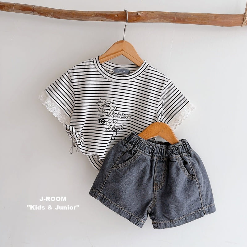 J-Room - Korean Children Fashion - #magicofchildhood - Sleeve Lace Short Sleeve Tee - 8