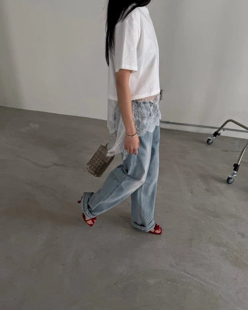 Jade Market - Korean Women Fashion - #womensfashion - Noir Lace Tee - 4