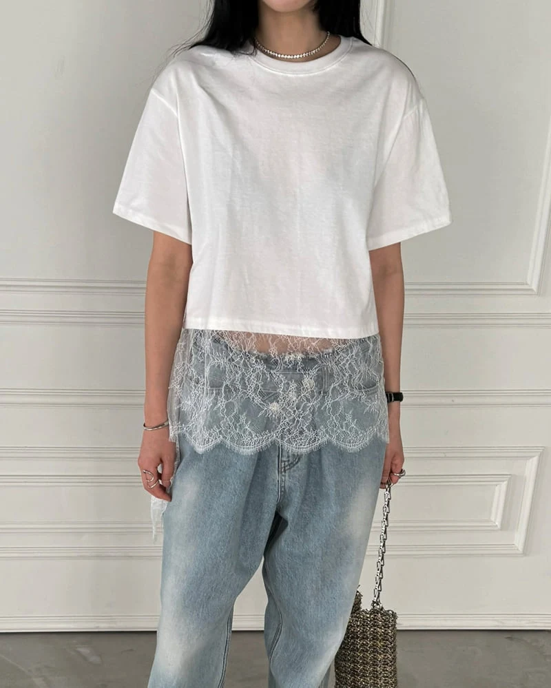 Jade Market - Korean Women Fashion - #momslook - Noir Lace Tee - 6