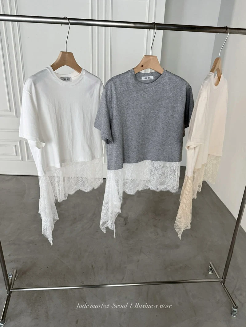 Jade Market - Korean Women Fashion - #momslook - Noir Lace Tee - 8