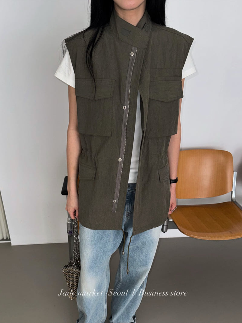Jade Market - Korean Women Fashion - #momslook - Sand Pocket Vest