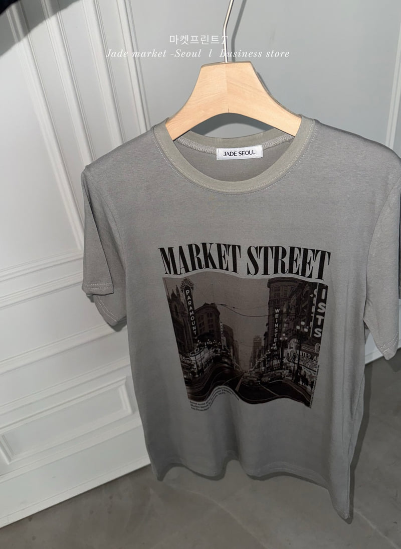 Jade Market - Korean Women Fashion - #momslook - Market Graphic Tee - 5