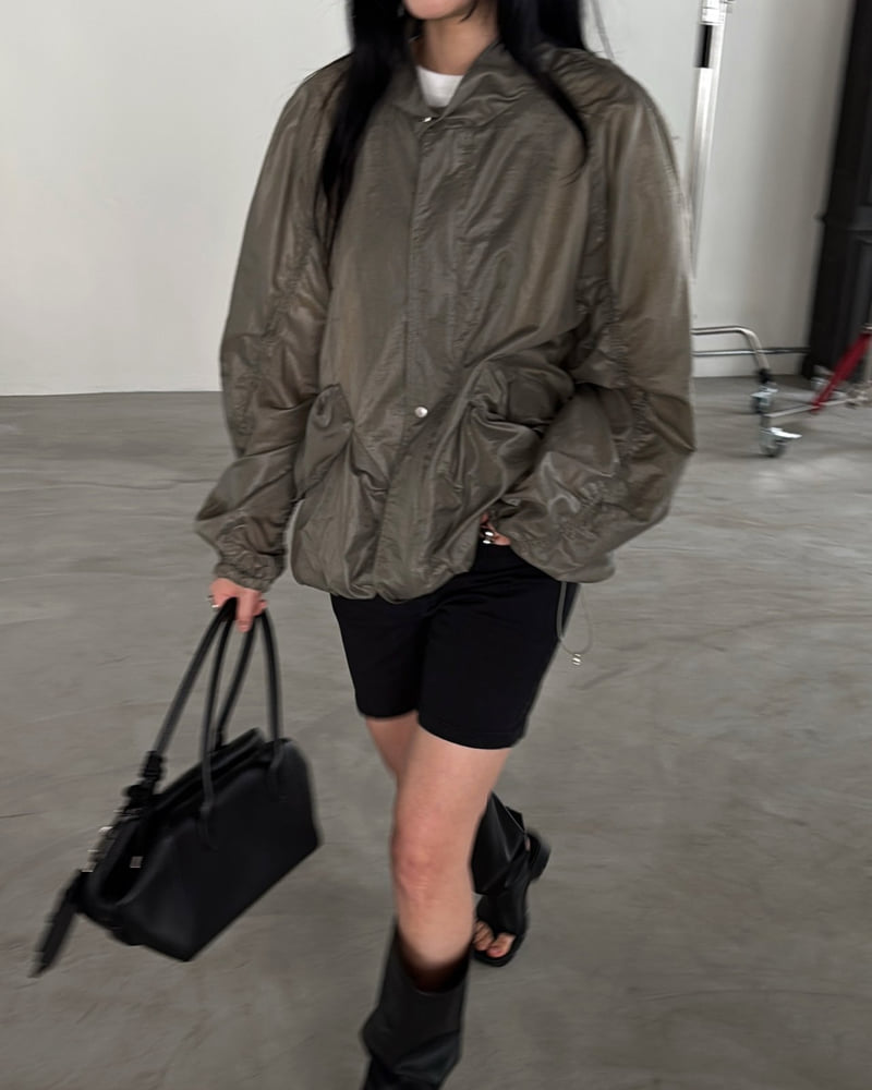 Jade Market - Korean Women Fashion - #momslook - Curve Windbreaker Jacket - 9