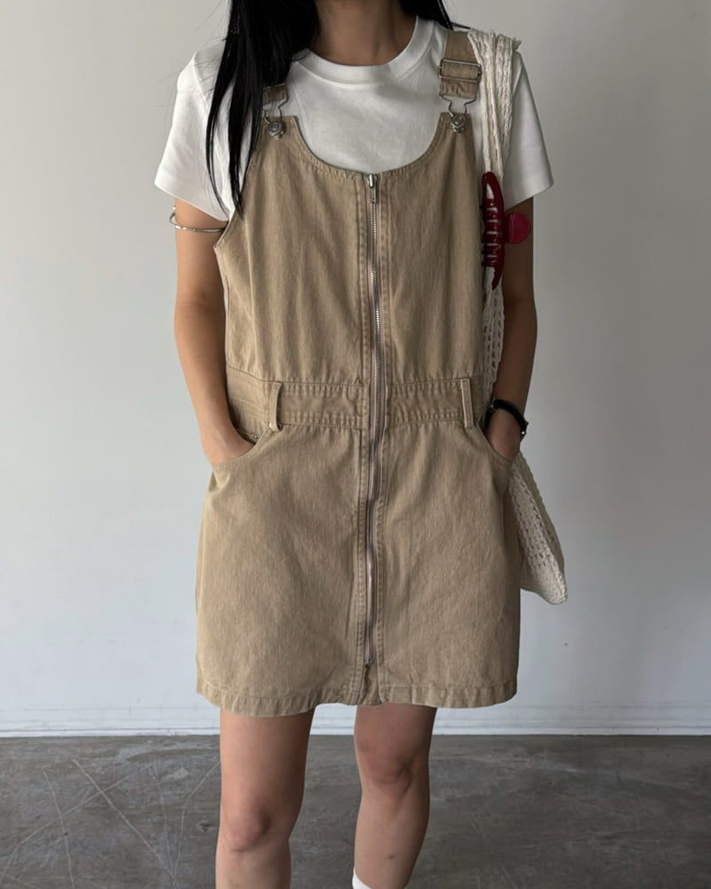 Jade Market - Korean Women Fashion - #momslook - Zipper Mini Dress