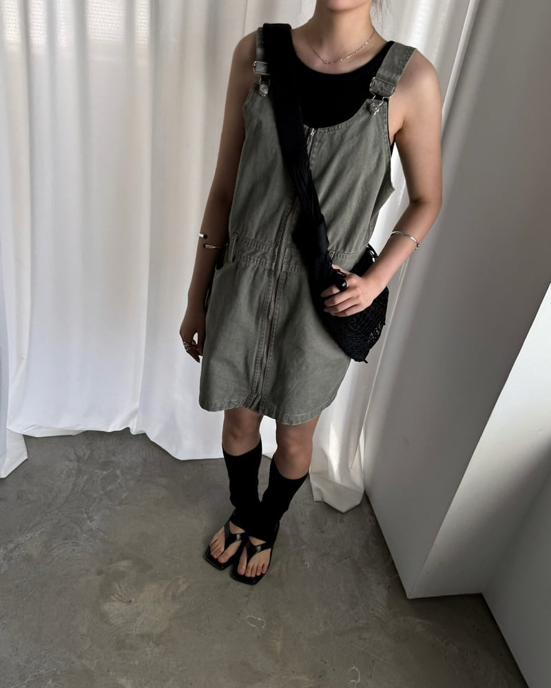Jade Market - Korean Women Fashion - #momslook - Zipper Mini Dress - 5