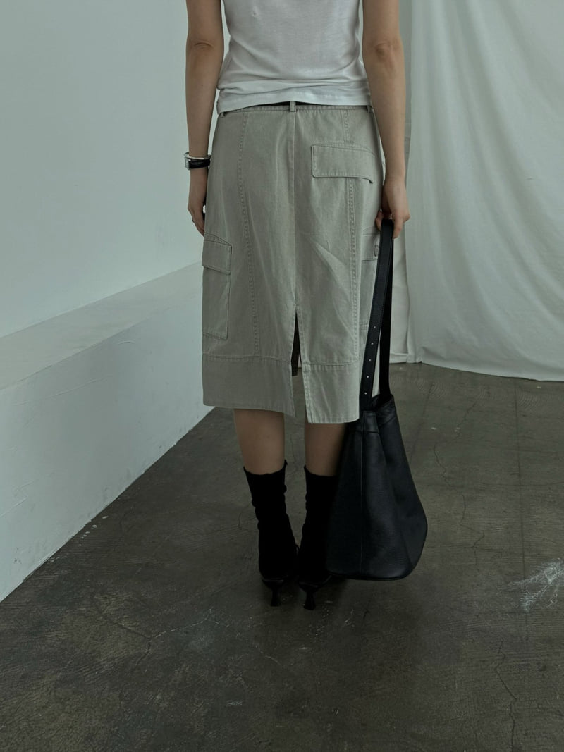 Jade Market - Korean Women Fashion - #momslook - Cargo Washed Skirt Belt Set - 12