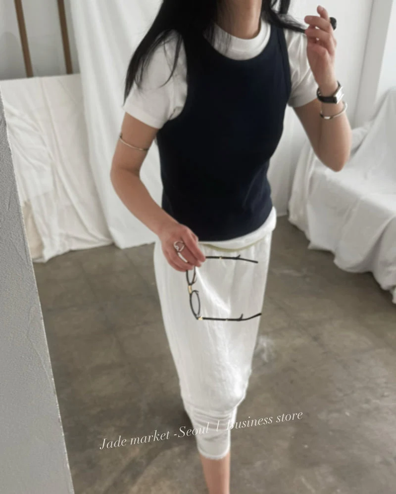 Jade Market - Korean Women Fashion - #momslook - Contrast Layered Tee - 6