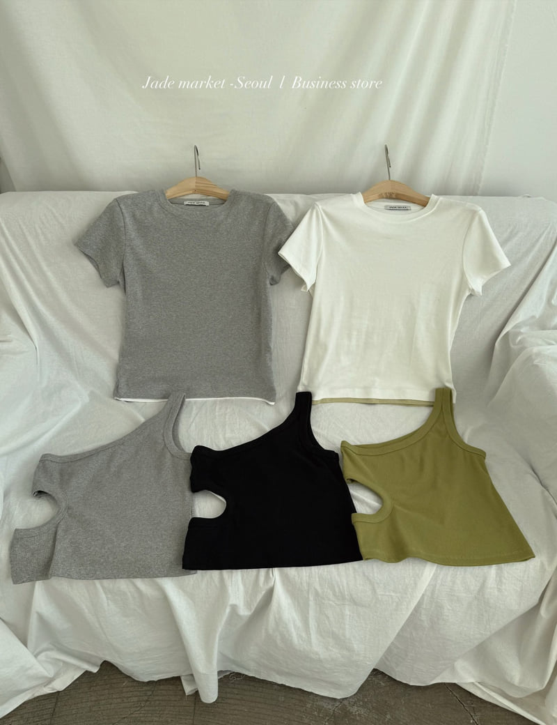 Jade Market - Korean Women Fashion - #momslook - Side Asymmetric Top - 11