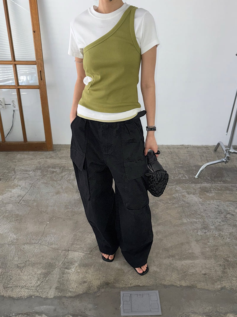 Jade Market - Korean Women Fashion - #momslook - Side Asymmetric Top - 5