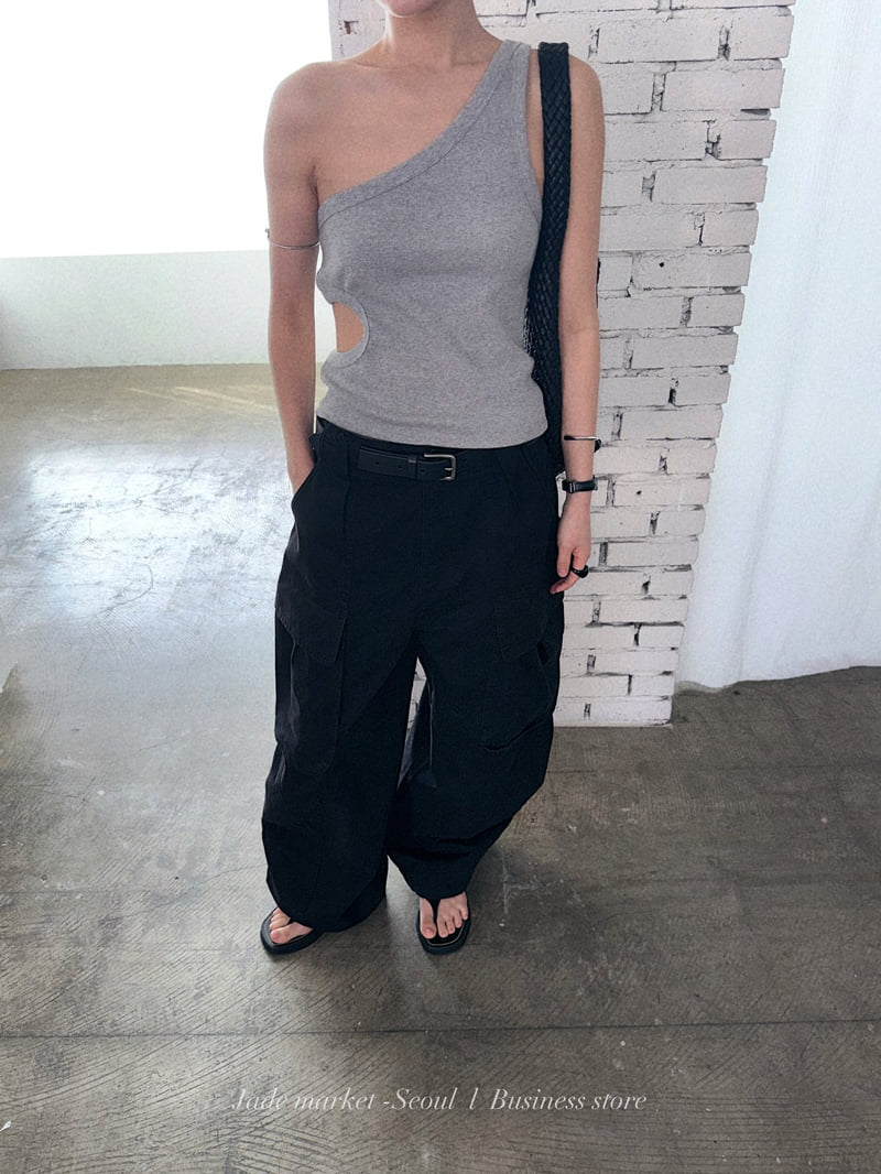 Jade Market - Korean Women Fashion - #momslook - Side Asymmetric Top - 7