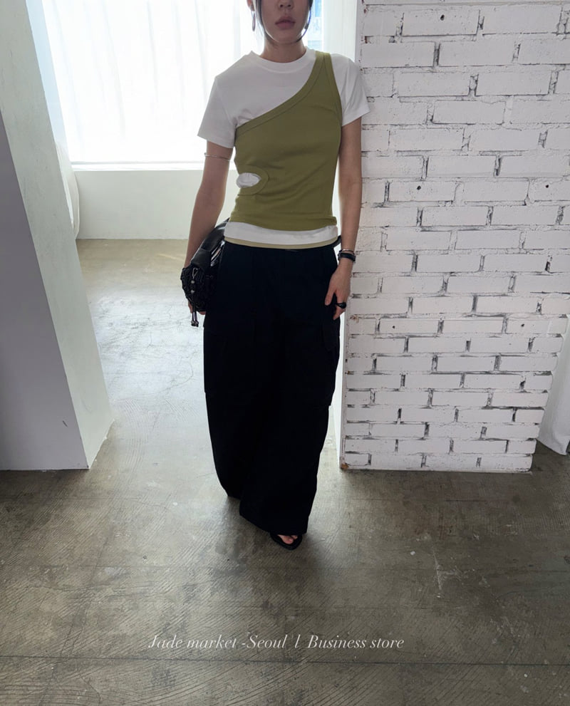 Jade Market - Korean Women Fashion - #romanticstyle - Side Asymmetric Top