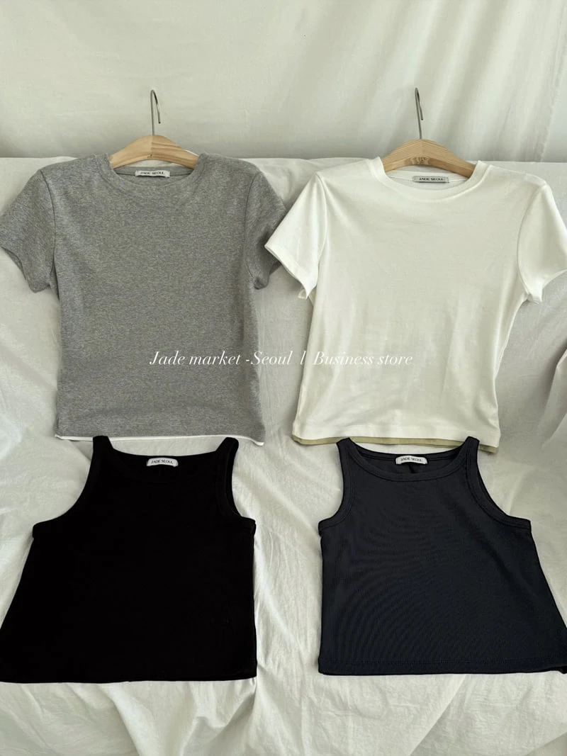 Jade Market - Korean Women Fashion - #shopsmall - Contrast Layered Tee - 4