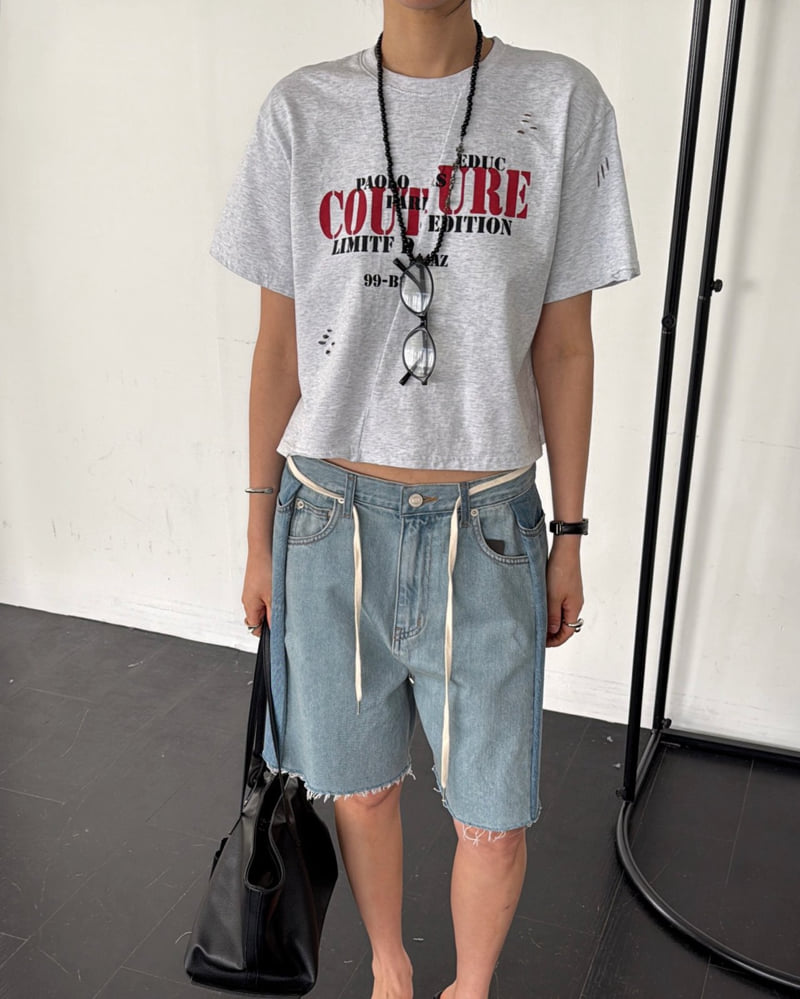 Jade Market - Korean Women Fashion - #thelittlethings - Diagonal Vintage Graphic Tee - 12